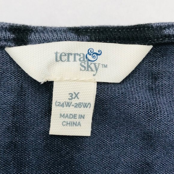 Terra And Sky Women's Size 3X 24W-26W V-Neck Twist Side Brushed Long Sleeve Top - Picture 4 of 15